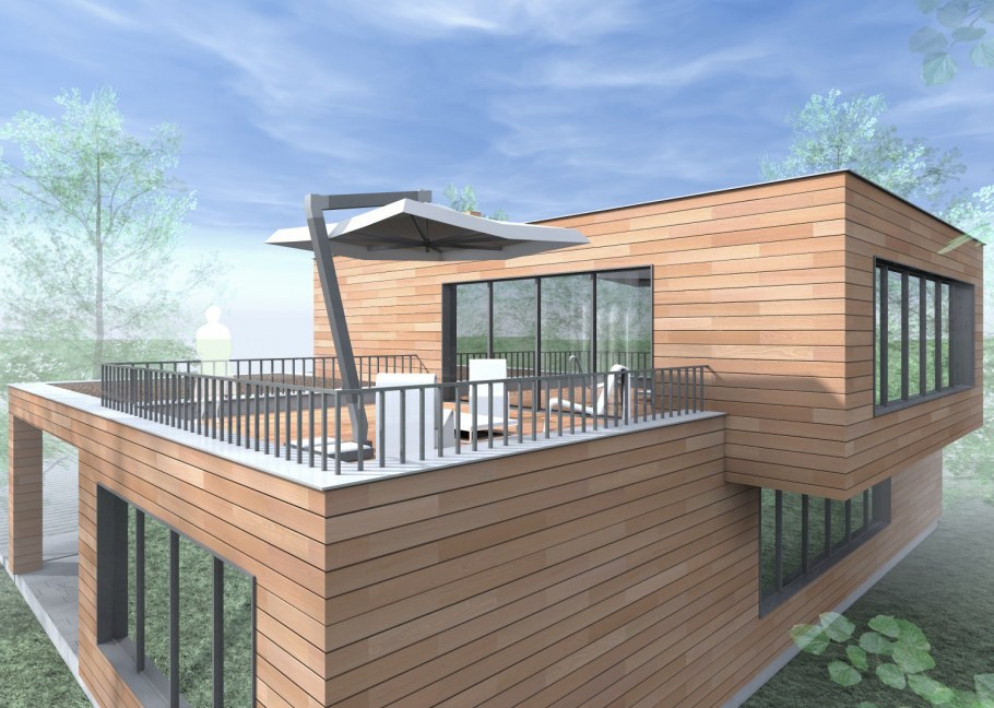 Веранда с плоской крышей