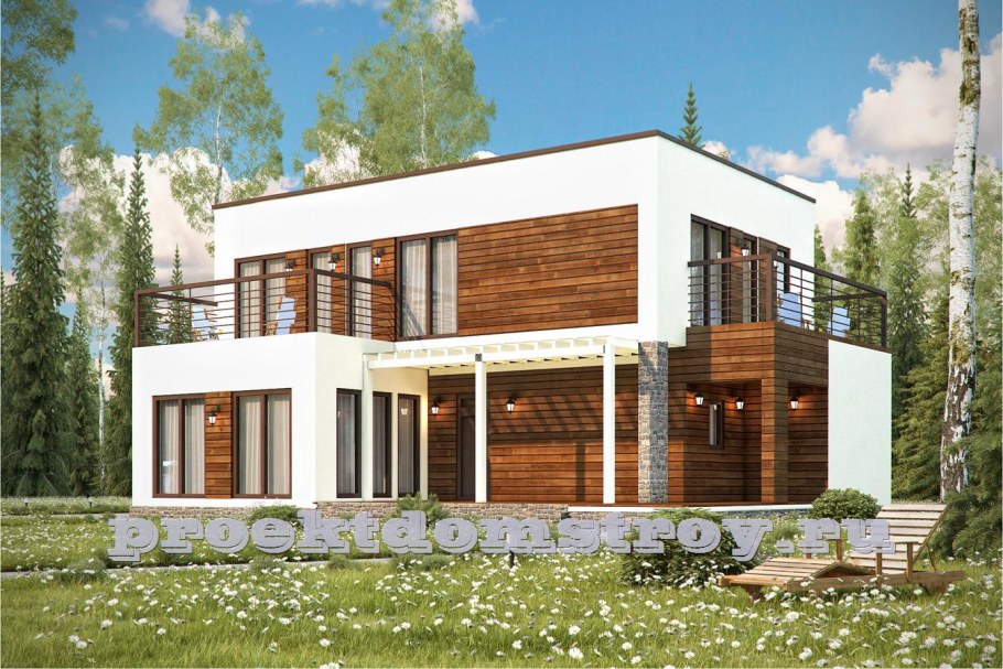 Проекты домов из газобетона с плоской крышей