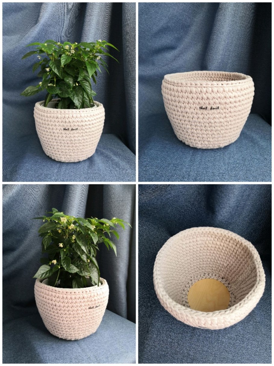 Корзина для кота из трикотажной пряжи