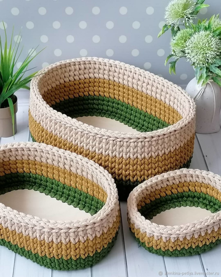Джутовые корзины в интерьере