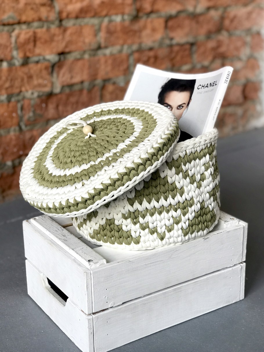 Интерьерные корзинки из полиэфирного шнура