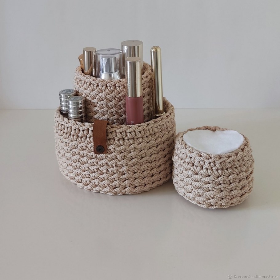Корзины из трикотажной пряжи