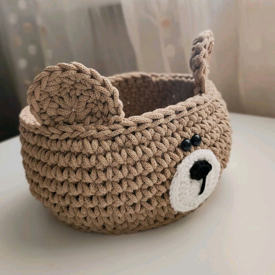 Вязаные корзины из трикотажной пряжи