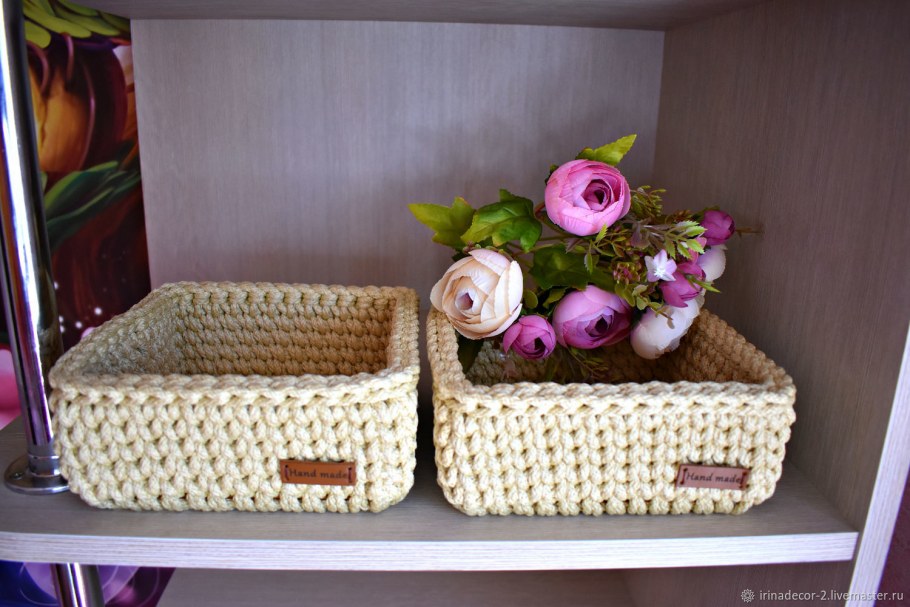 Корзинки из трикотажной пряжи