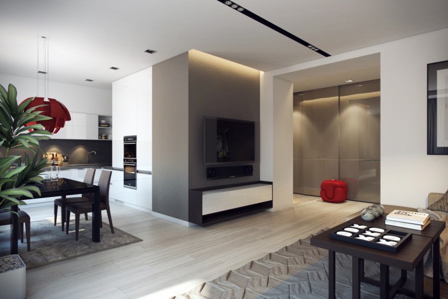 Кухни гостиные в стиле Минимализм
