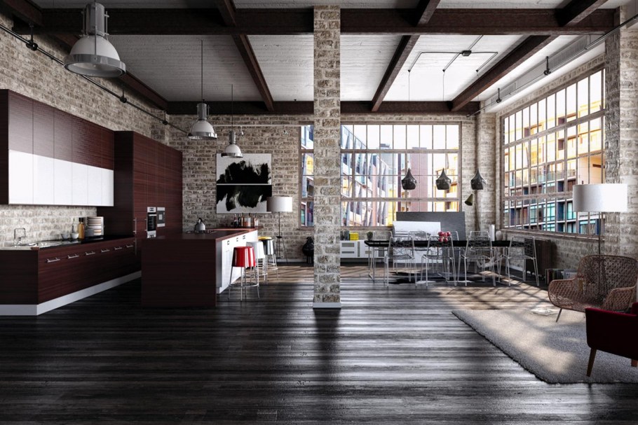 Кухня в стиле Индастриал лофт