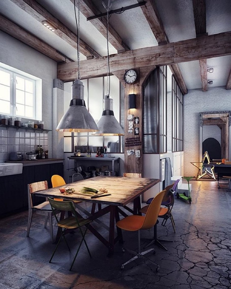 Лофт Индастриал гостиная