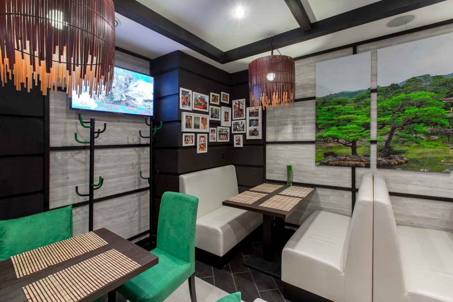 Интерьер суши бара 50 квадратных метров