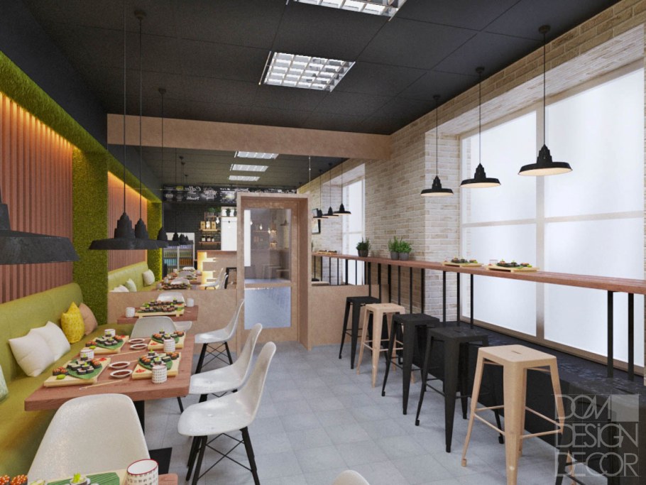 Интерьер пиццерии суши