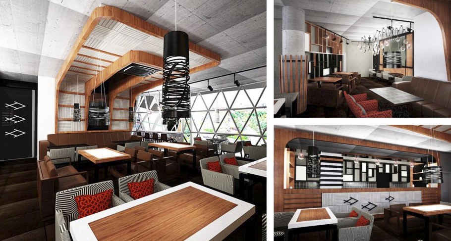 Стильный интерьер суши бара