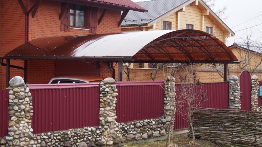 Капитальный навес с воротами