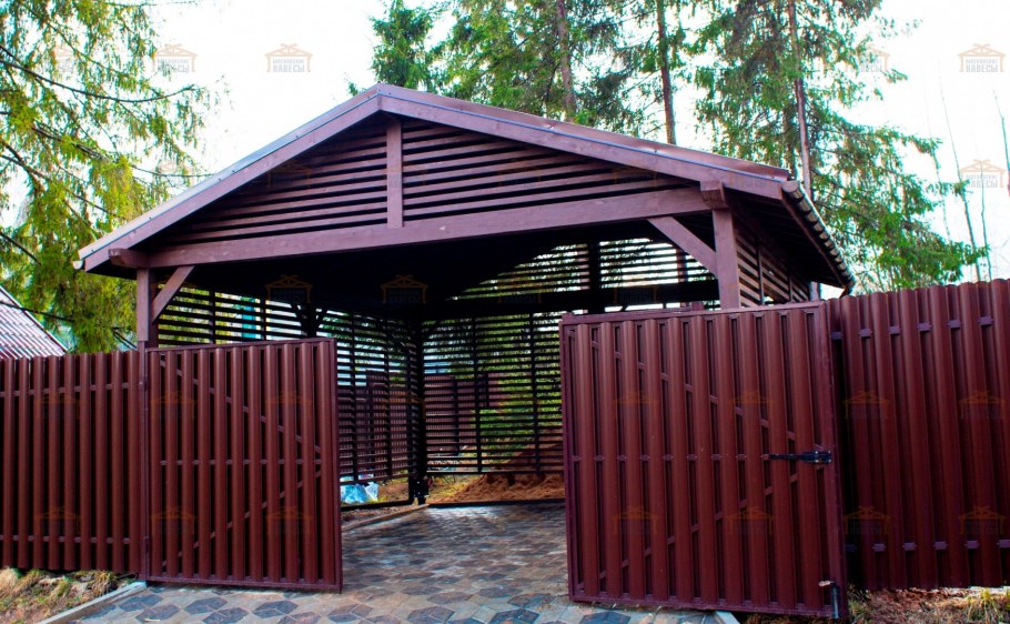 Деревянные навесы для автомобилей