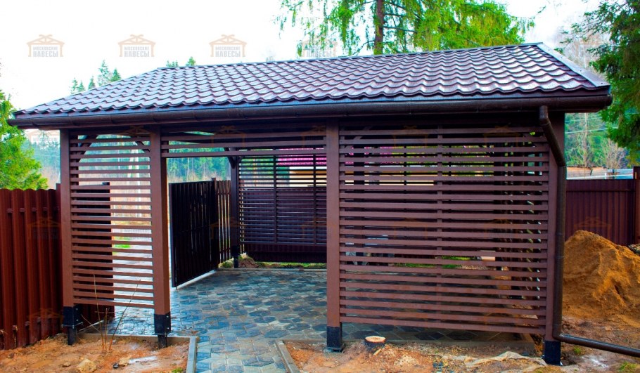 Забор-навесы дерево