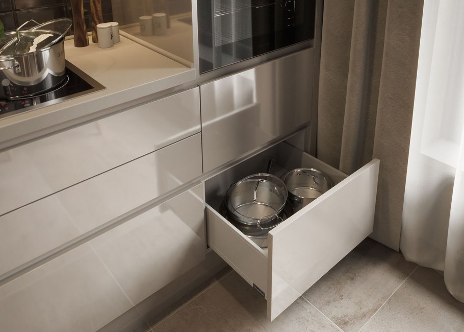 Кухонные ящики без ручек