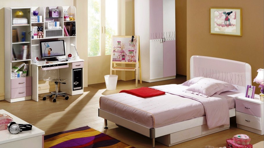 Комната для девочки в фиолетовых тонах