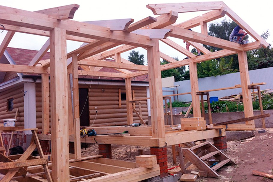 Каркасно щитовая веранда