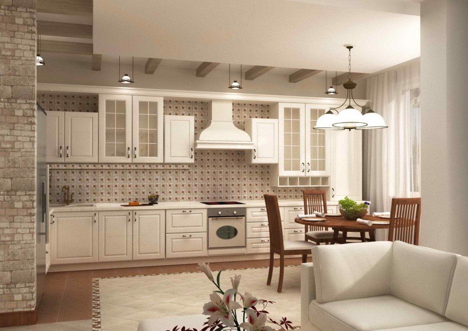 Кухня-гостиная 20 в стиле Прованс
