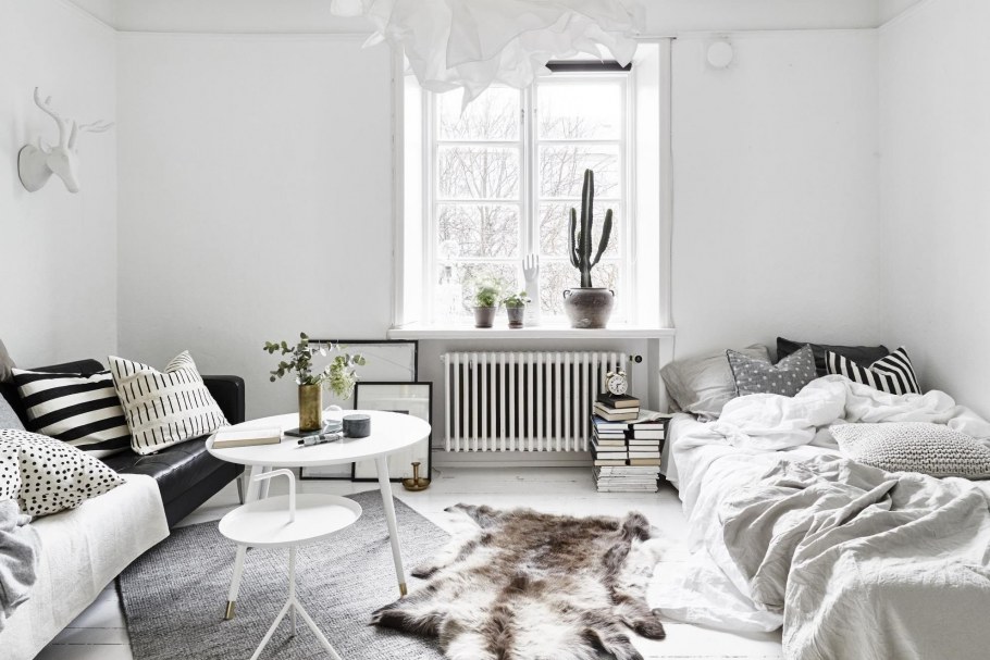 Скандинавский стиль в интерьере маленькой комнаты