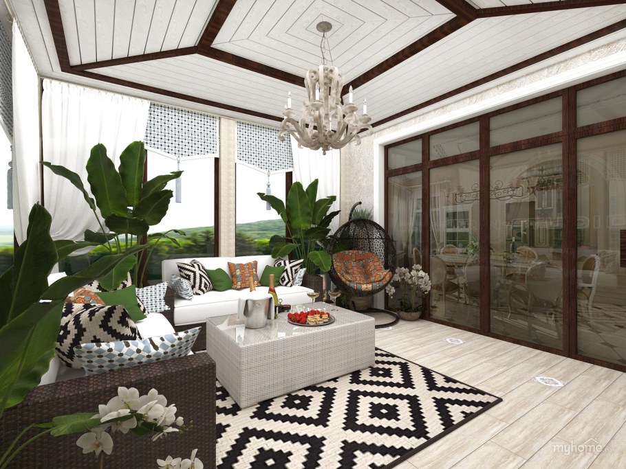 Застекленная веранда в особняке