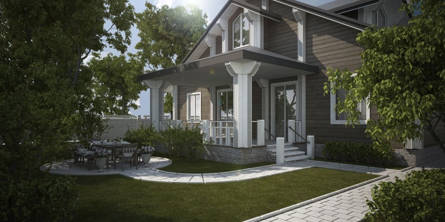 Дом в классическом стиле с террасой