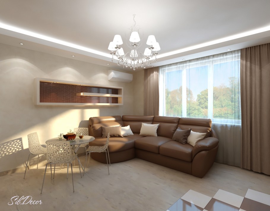 Гостиная в панельной двушке