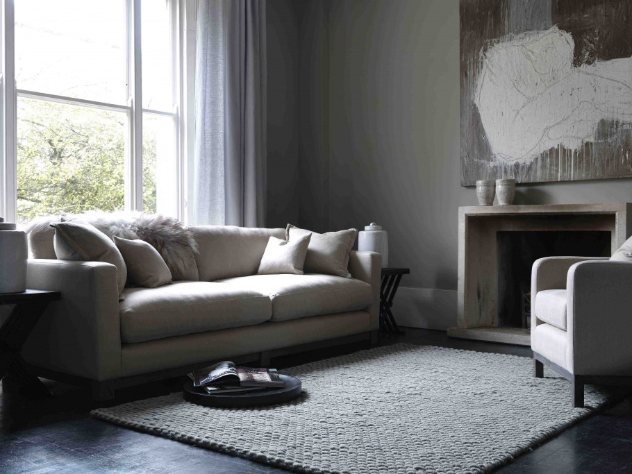 Фон спальни серого оттенка