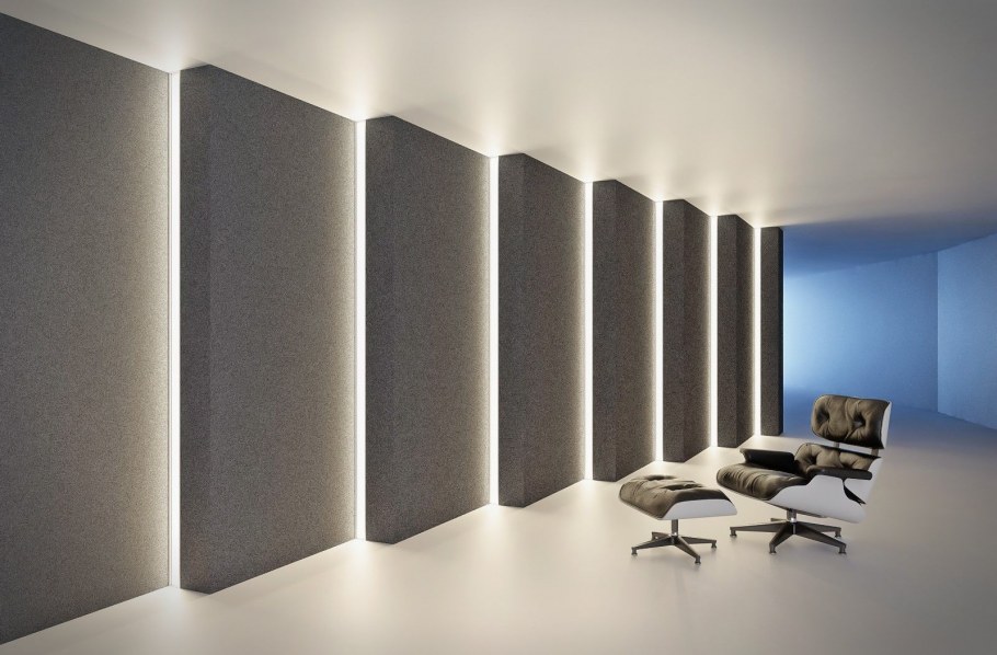 Вертикальная подсветка стен в интерьере