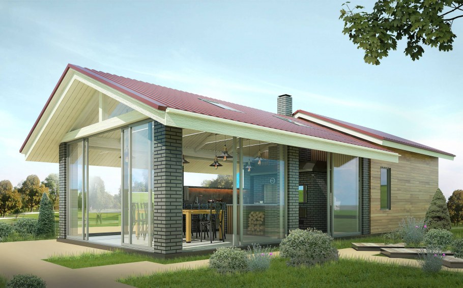 Баня+беседка+летняя кухня