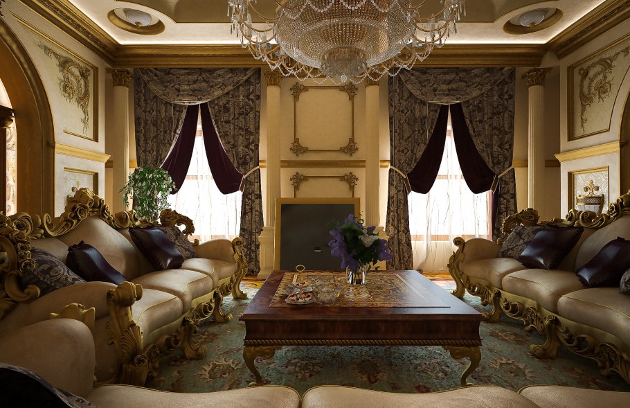 Комната отдыха в классическом стиле