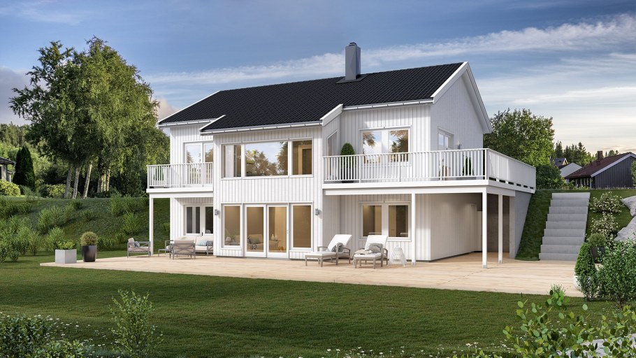 Дома в скандинавском стиле двухэтажный