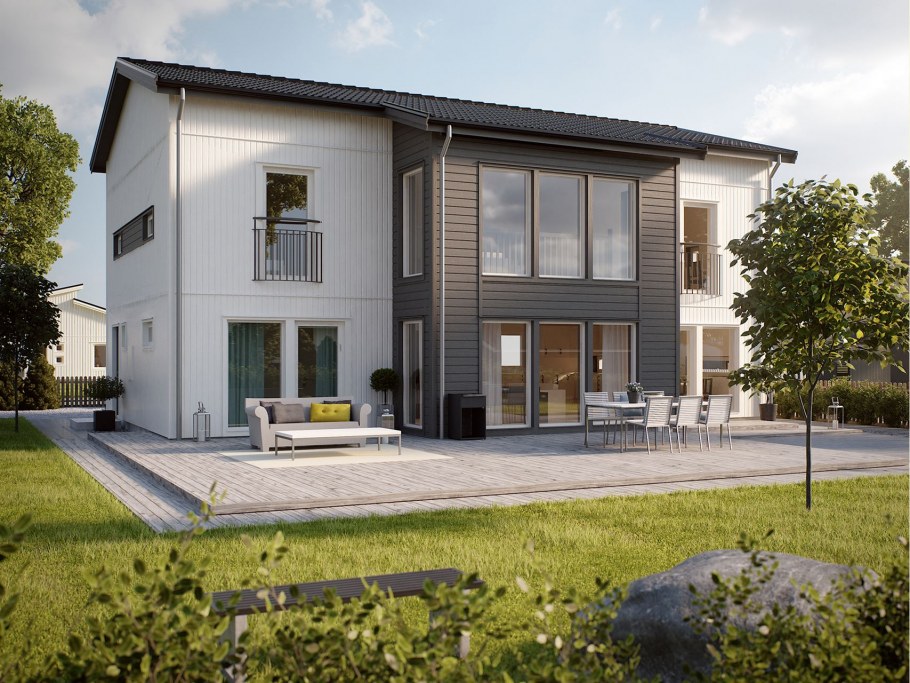 Дома в скандинавском стиле двухэтажный