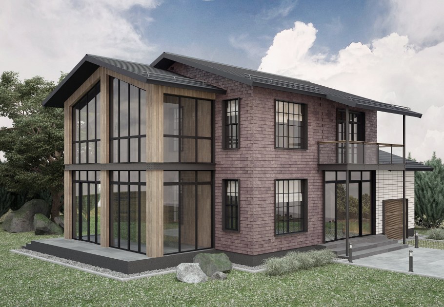 Фасад в стиле лофт