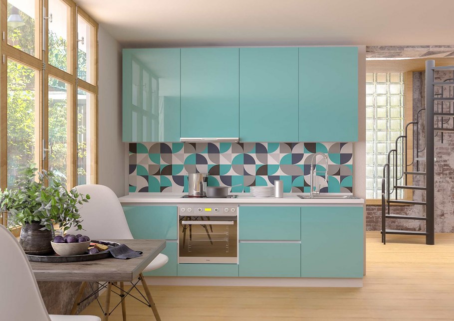 Кухонный гарнитур «Симпл» бирюза