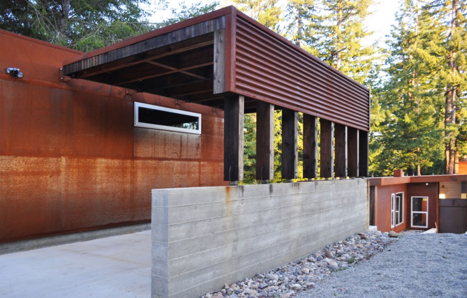 Навес с плоской крышей