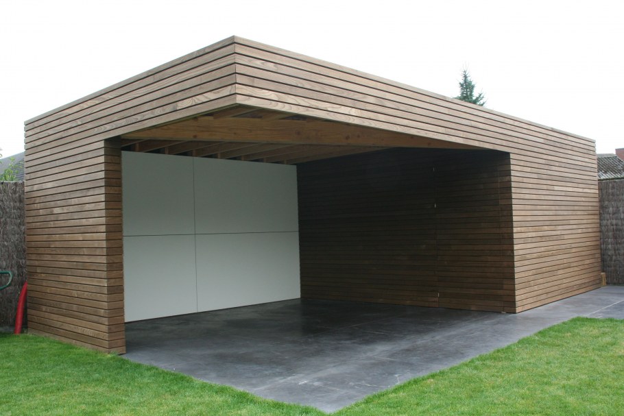Гараж с прямой крышей