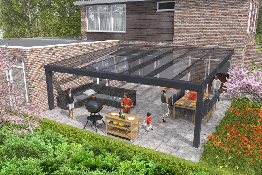 Гараж с плоской крышей