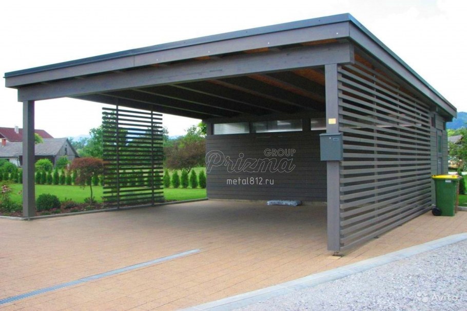 Пергола на плоской крыше