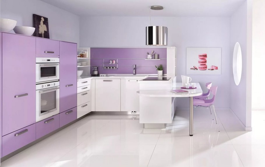 Кухня цвета лаванды