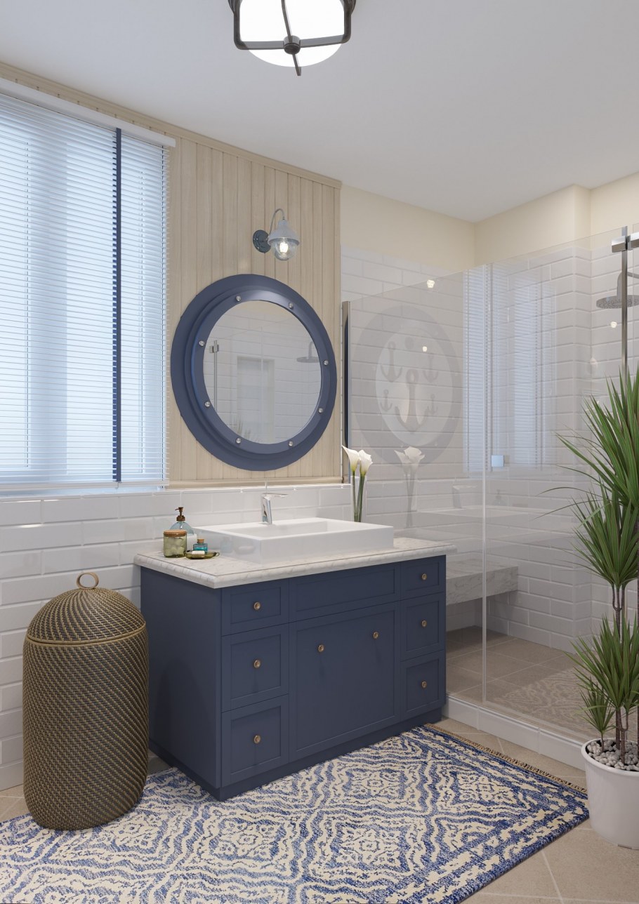 Зеркало для ванной в морском стиле