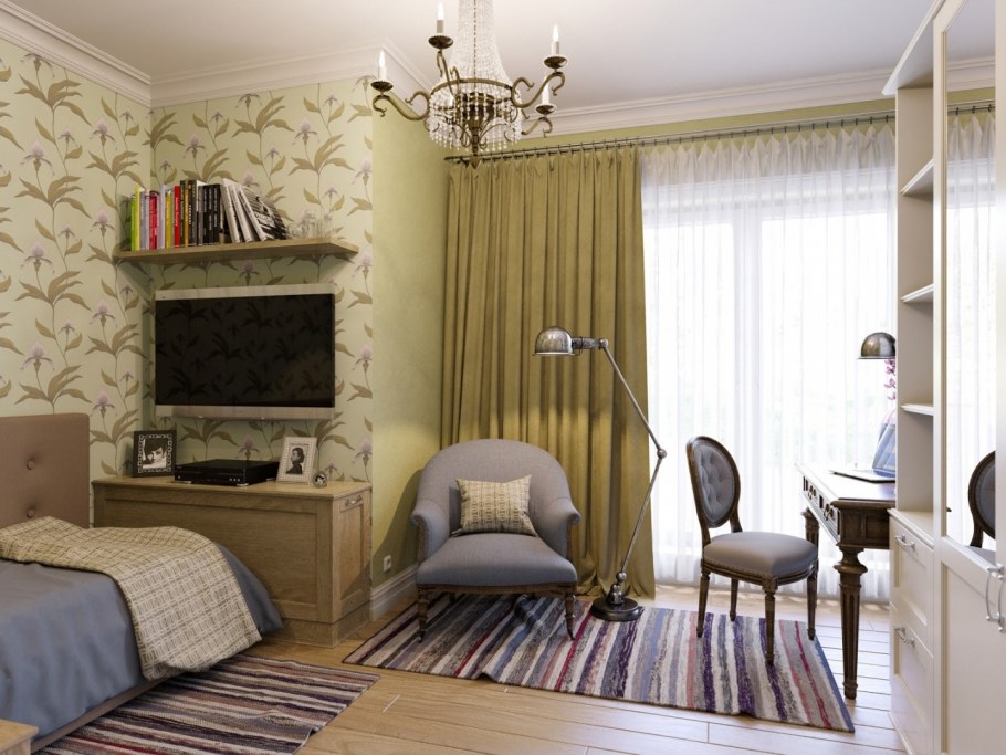 Сочетание обоев в маленькой комнате