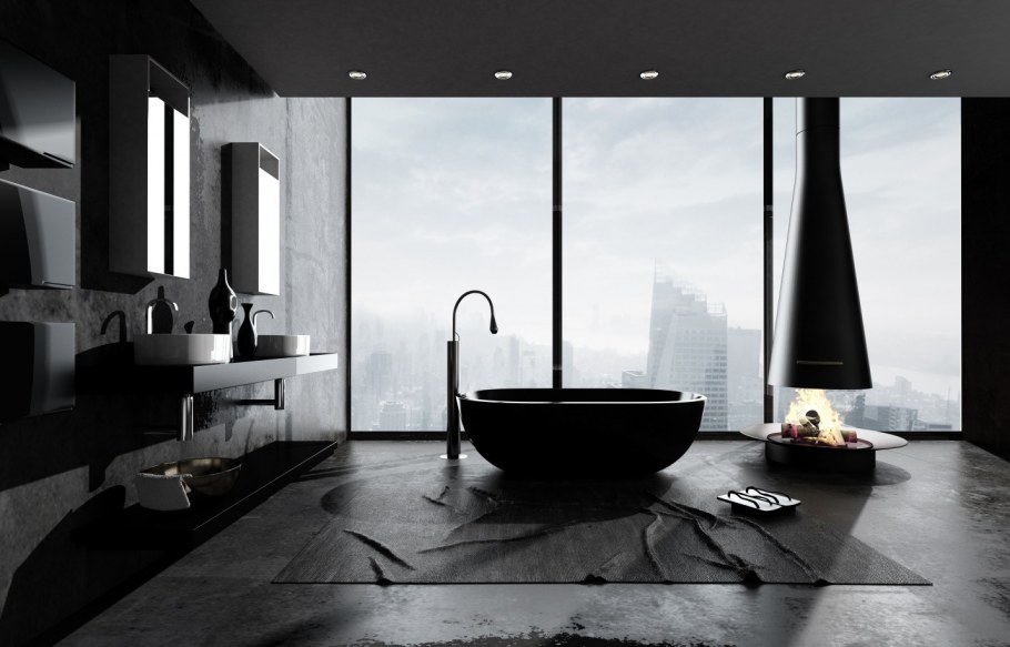 Ванна в стиле тотал Блэк