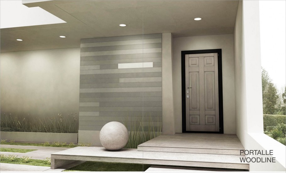 Входная дверь в современном стиле в интерьере