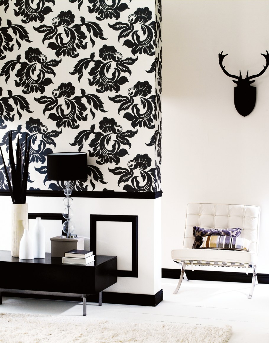 Комбинированные обои черно белые