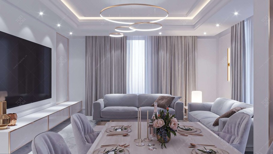 Футуристичный белый интерьер