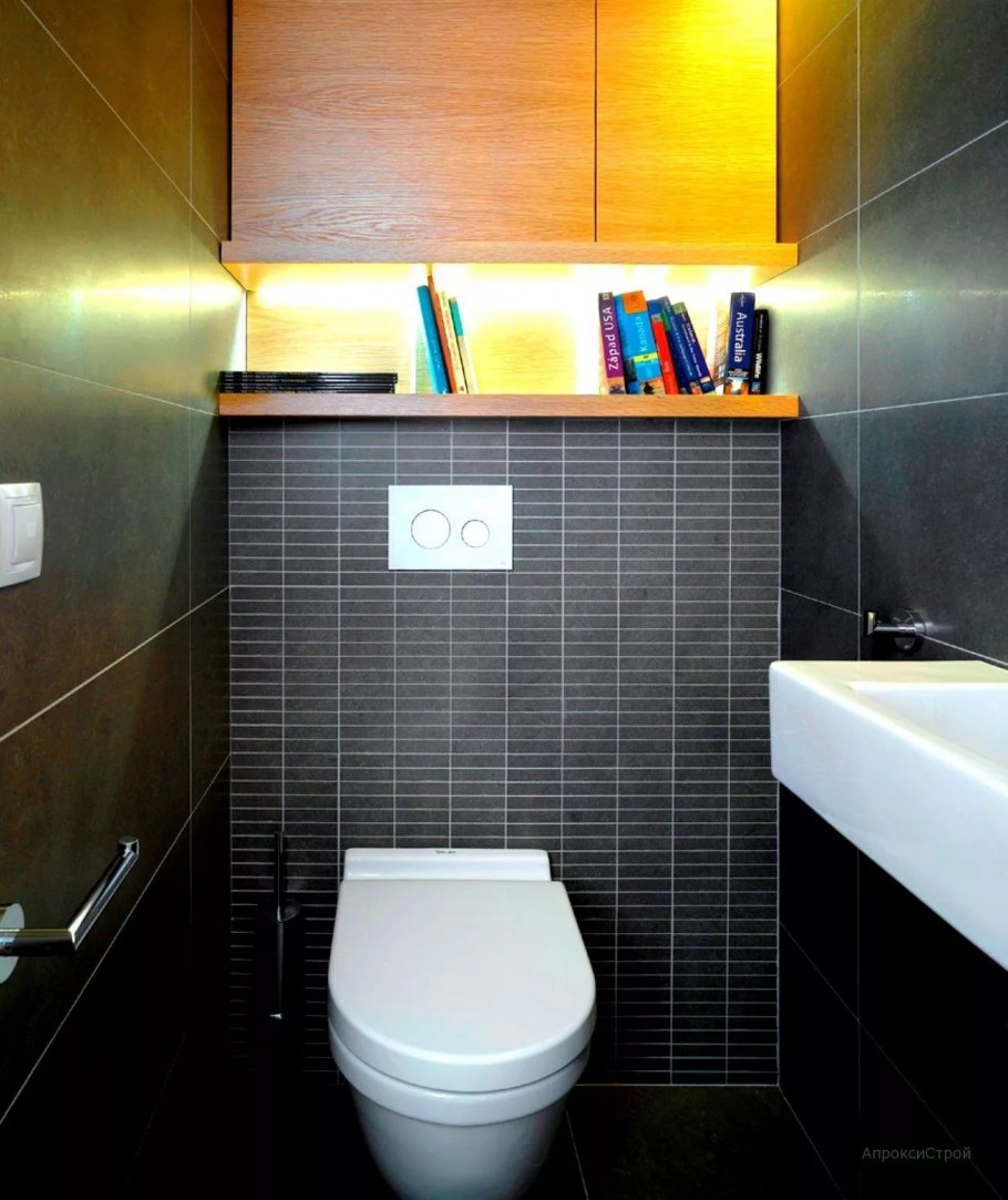 Интерьер туалета маленького