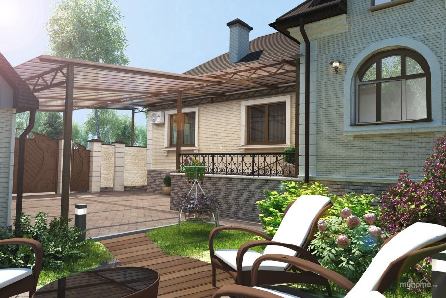 Проект двора в частном доме