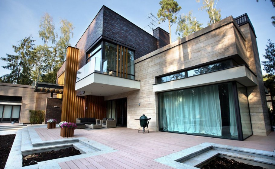 Загородный дом в стиле брутализм