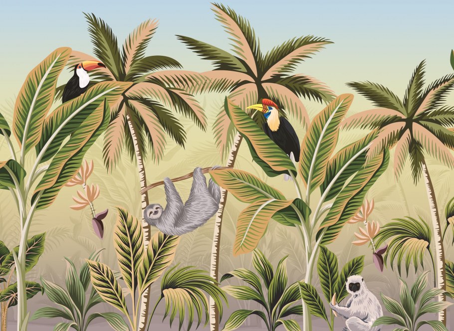 Принт фон тропики