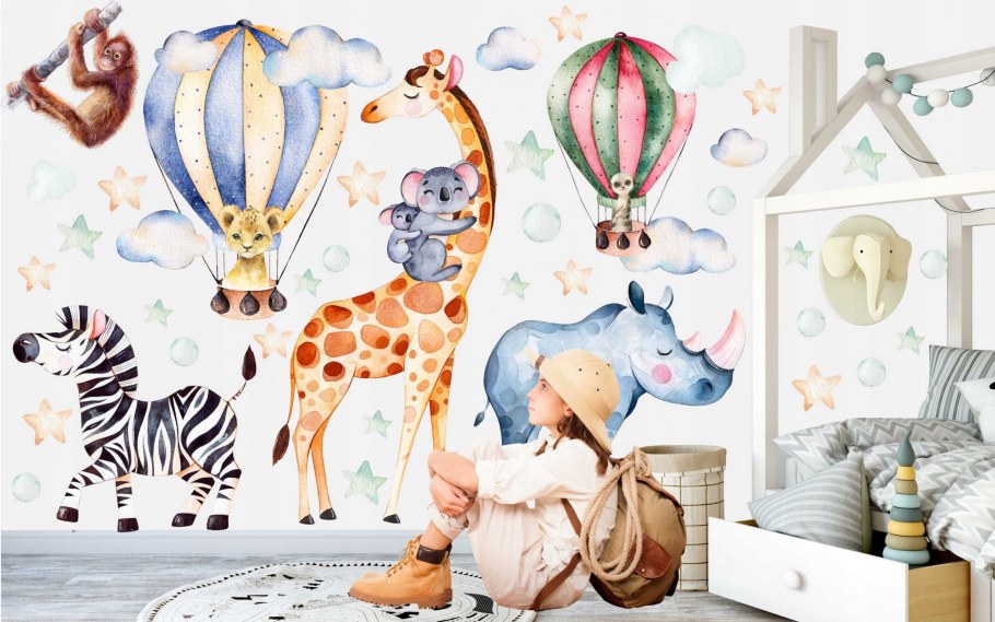 Детский фон джунгли акварель