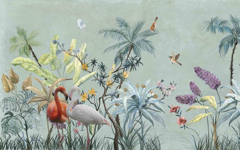 Стена в тропическом стиле